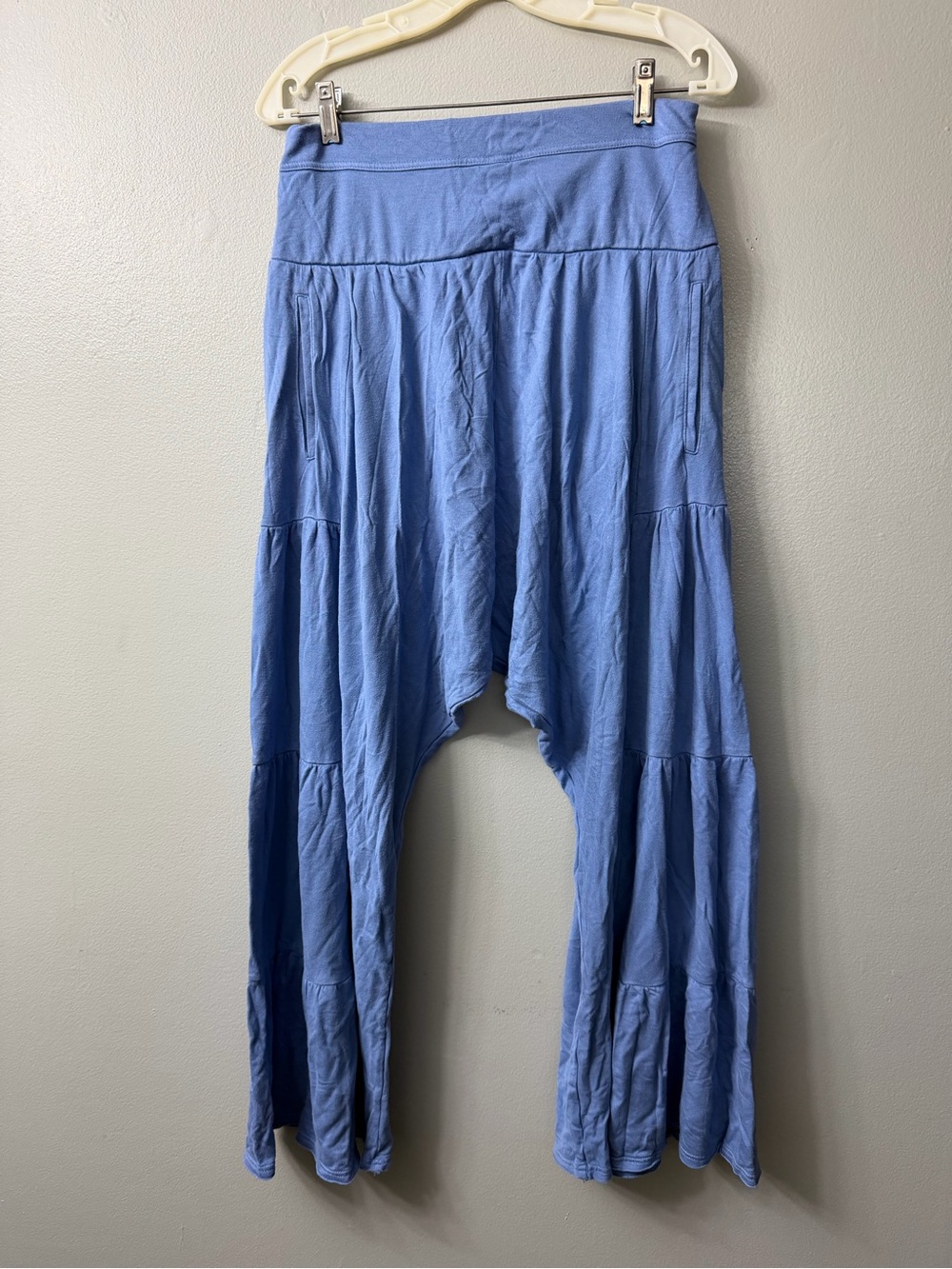 Free People movement blue Stay Low Harem Pants tier oversized baggy XS - Picture 7 of 9